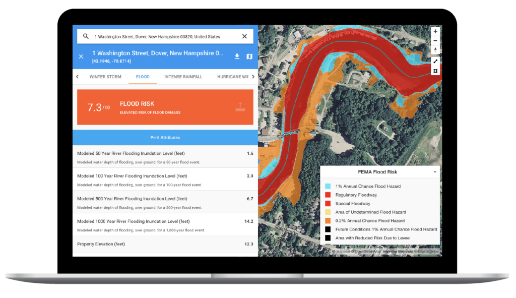 GaugeFlood insurance software computer screenshot